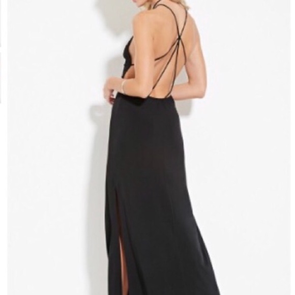 black strappy maxi dress